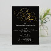 Bar Menu Wedding Foil Table Sign 箔招待状 (立ち正面)