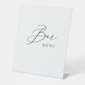 Bar Menu Wedding Sign Minimalist Elegant Script  台座サイン (正面)