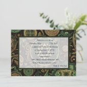 Bar Mitzvah Abstract Design Green 招待状 (スタンド正面)