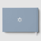 Bar Mitzvah Dusty Blue Faux Silver Star of David  ゲストブック (裏面)