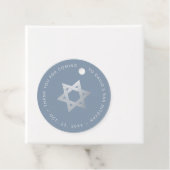 Bar Mitzvah Dusty Blue & Faux Silver Star of David フェイバータグ (インサイチュ)
