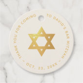 Bar or Bat Mitzvah Faux Gold Star of David Ivory フェイバータグ (正面)