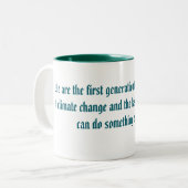 Barack Obama Climate Change Quote Mug ツートーンマグカップ (正面左)