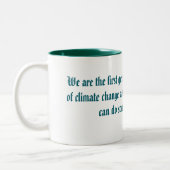 Barack Obama Climate Change Quote Mug ツートーンマグカップ (左)