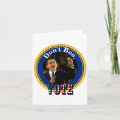 Barack Obama Dont Boo Vote  カード (正面)