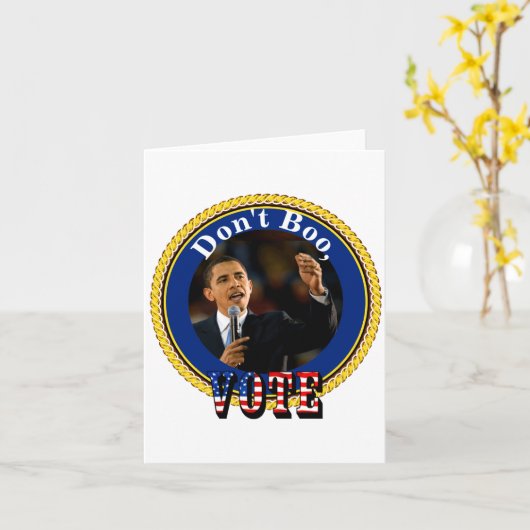 Barack Obama Dont Boo Vote  カード (黄色い花)