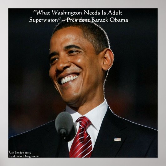 Barack Obama & Humor Quote Poster ポスター (正面)