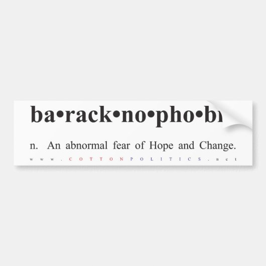 Baracknophobiaのバンパーステッカー バンパーステッカー (正面)