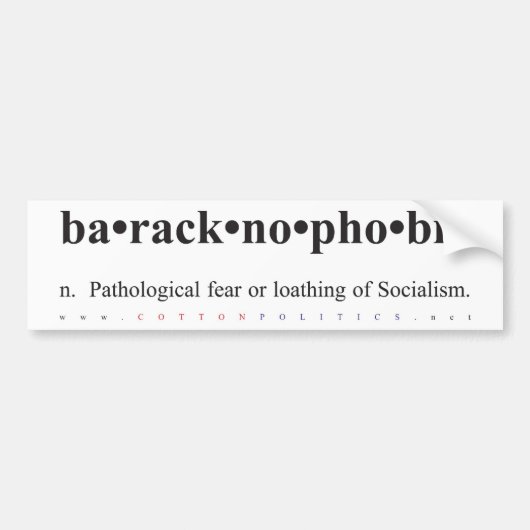 Baracknophobiaのバンパーステッカー バンパーステッカー (正面)