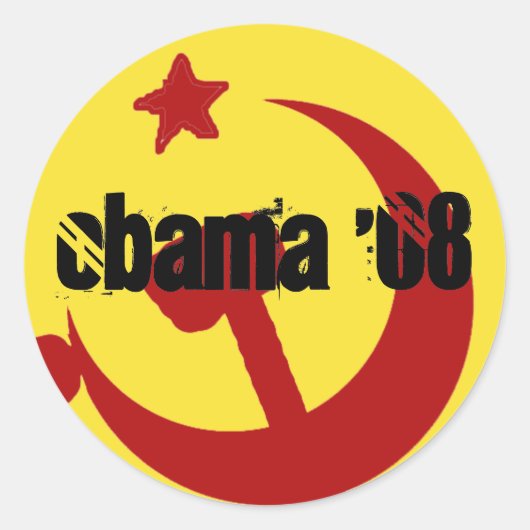BarackObamaschange、オバマ'08、オバマ'08 ラウンドシール (正面)