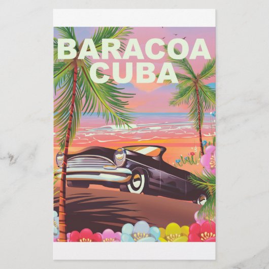 Baracoaキューバの自動車旅行ポスター 便箋 (正面)