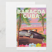 Baracoaキューバの自動車旅行ポスター 便箋 (正面/裏面)