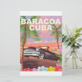 Baracoaキューバの自動車旅行ポスター 便箋 (スタンド正面)