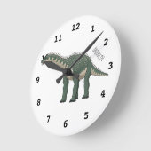 Barapasaurus cartoon illustration ラウンド壁時計 (傾斜)