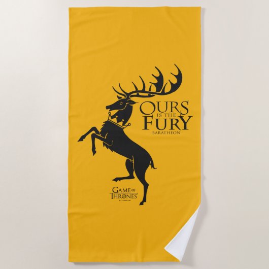 Baratheon Sigil - Ours is the Fury ビーチタオル (正面)