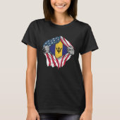 Barbadian Blood Inside Me Barbados Flag Tシャツ (正面)