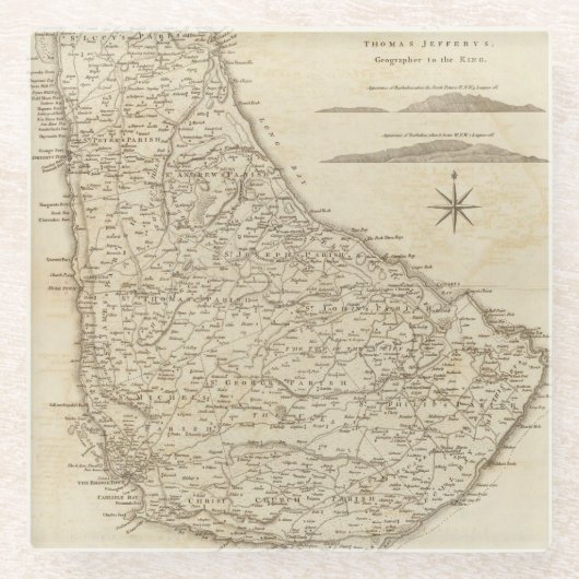 Barbadoes ガラスコースター (正面)