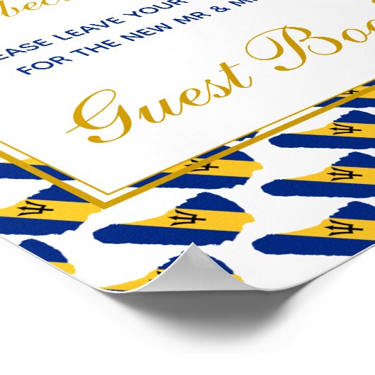 BARBADOSゲストブックのポスターにサイン結婚してください ポスター (角)