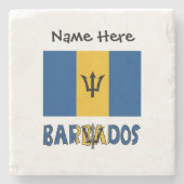 Barbados and Barbadian Flag with Your Name ストーンコースター (正面)