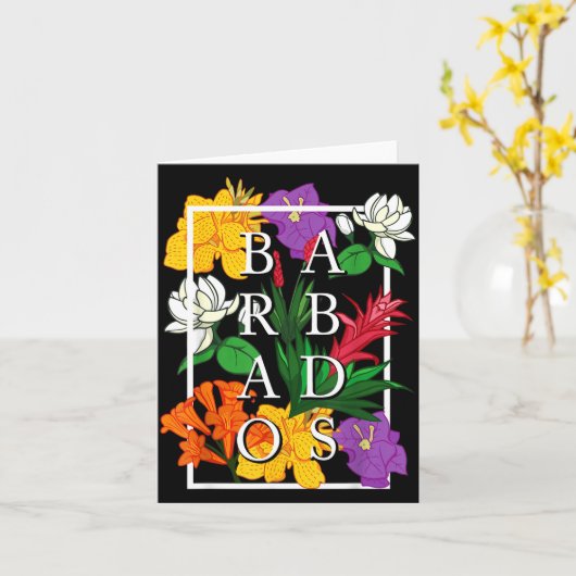 Barbados Bajan Wildflower Pride Floral  カード (黄色い花)