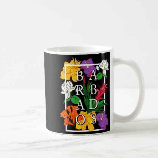 Barbados Bajan Wildflower Pride Floral  コーヒーマグカップ (右)