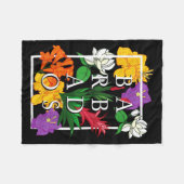 Barbados Bajan Wildflower Pride Floral フリースブランケット (正面(横))