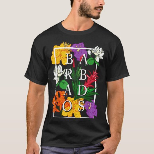 Barbados Bajan Wildflower Pride Floral  Tシャツ (正面)