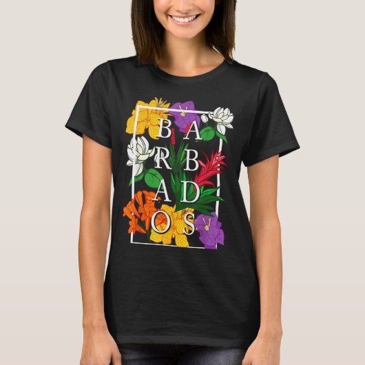 Barbados Bajan Wildflower Pride Floral  Tシャツ (正面)