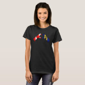 Barbados Canada Flag Barbadians Canadian Heart 1 Tシャツ (正面フル)
