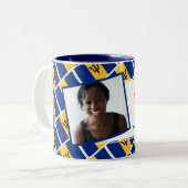 BARBADOS FLAG写真テンプレートテキストの追加 ツートーンマグカップ (正面左)