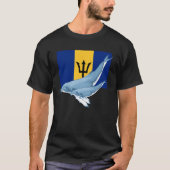 Barbados Flag with Humpback Whales Bajan Pride Tシャツ (正面)