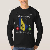 Barbados Is Calling and I Must Go Barbados Map And Tシャツ (正面)