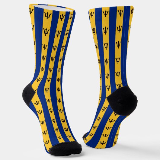 Barbados Socks, patriotic Barbados Flag fashion ソックス (傾斜あり)