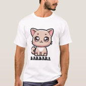 Barbara Cute Kitty Cat Design Tシャツ (正面)