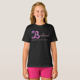 Barbara girls name & meaning B monogram shirt Tシャツ