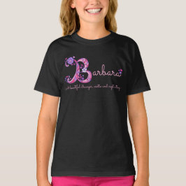 Barbara girls name & meaning B monogram shirt Tシャツ