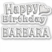 Barbara Happy Birthday silver Aufkleber Sticker シール (正面)