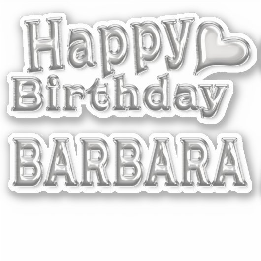 Barbara Happy Birthday silver Aufkleber Sticker シール (正面)