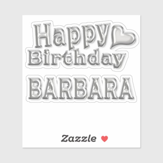 Barbara Happy Birthday silver Aufkleber Sticker シール (シート)