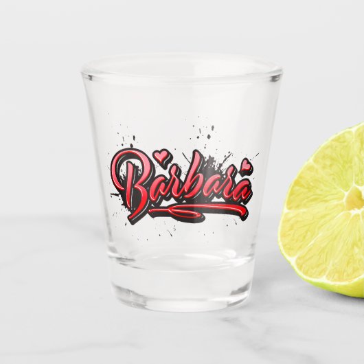 Barbara Heart Splash Graffiti Schnapsglas ショットグラス (正面)