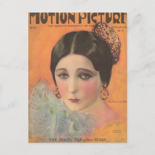 Barbara La Marr 1924年映画雑誌 ポストカード (正面)