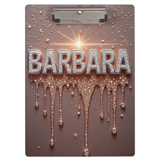 Barbara Name Elegant Custom Gift for Work & Study クリップボード (正面)