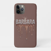 Barbara Name Rose Gold Diamond Dripping Glitter Case-Mate iPhoneケース (裏)