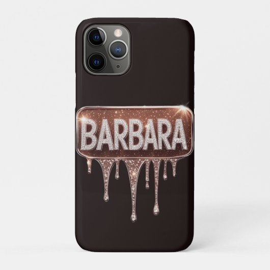 ✨ Barbara Sparkle Luxe Rose Gold Diamond Drip Case-Mate iPhoneケース (裏)