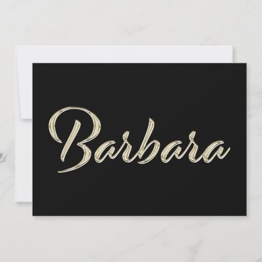 Barbara white gold Handwriting Karte カード (正面)