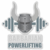 Barbarian Warrior Powerlifting Workout シール (正面)