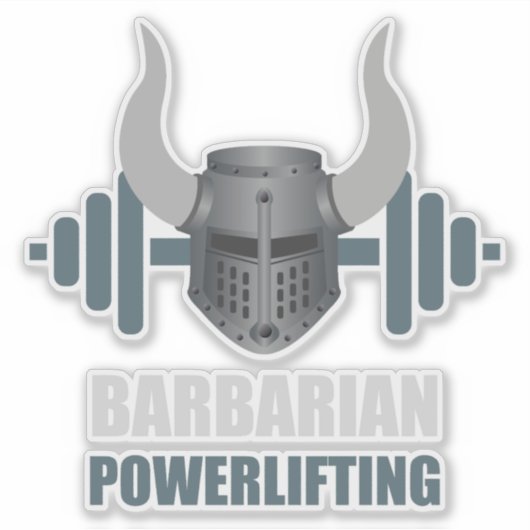 Barbarian Warrior Powerlifting Workout シール (正面)