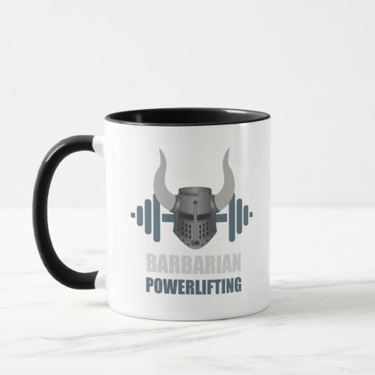 Barbarian Warrior Powerlifting Workout マグカップ (左)