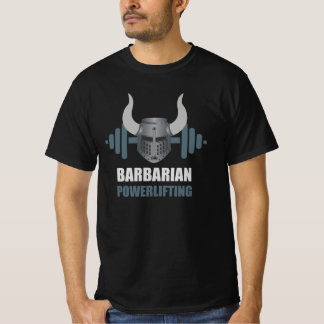 Barbarian Warrior Powerlifting Workout Tシャツ