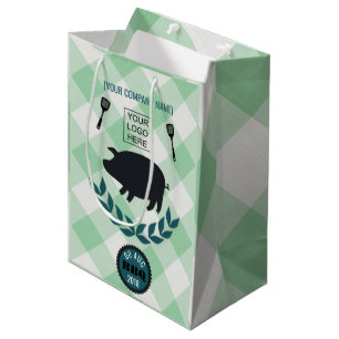 Barbecue企業の追加のロゴパーティーの好意 ミディアムペーパーバッグ